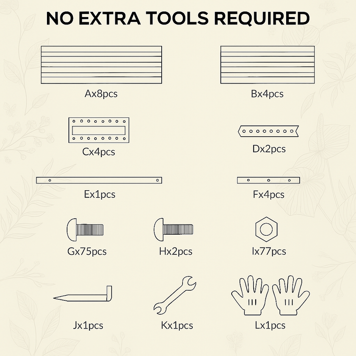 Accesorios del bancal elevado y manual de instalación